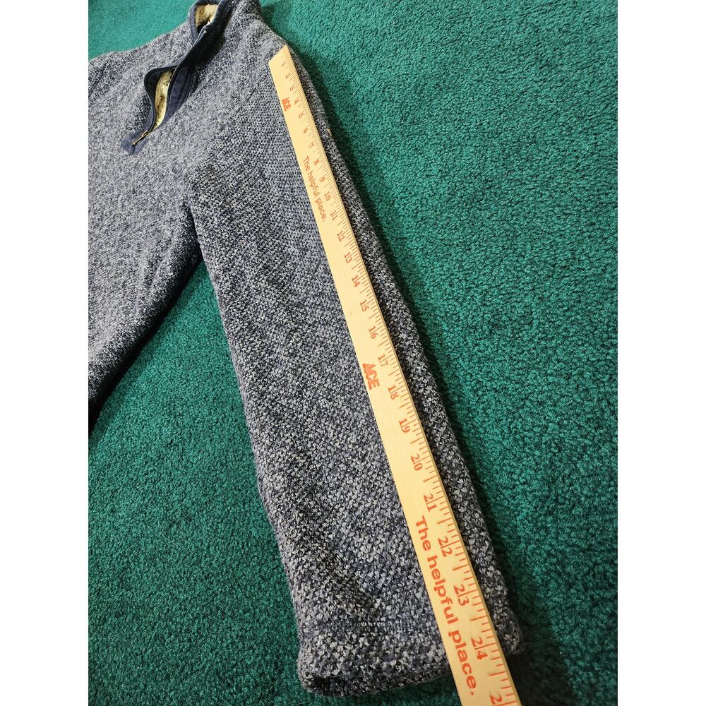 Men's Large Orvis Sherpa Lined Quarter Zip Blue Sweater Pullover - Picture 6 of 7